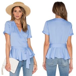 L'Academie The Retro Wrap Blouse in Marina S